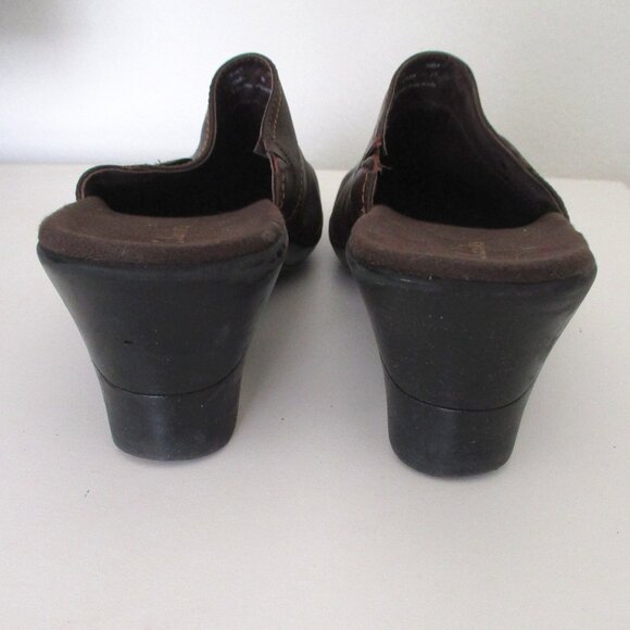 Clarks Womens Brown Leather Mule w/2.5" Block Heel - Size 9M - Picture 8 of 9